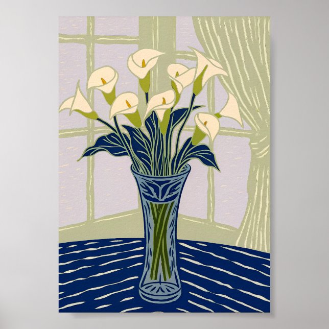 Impression d'art de lys calla blancs élégants Mini (Devant)