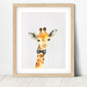 Impression d'art de nœud papillon de girafe safari