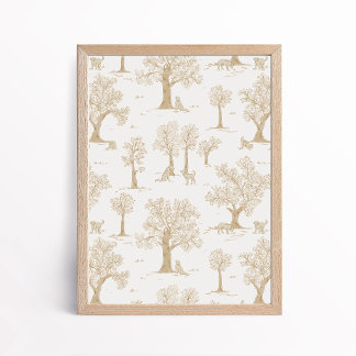 Impression d'art de nurserie en bois neutre pour c