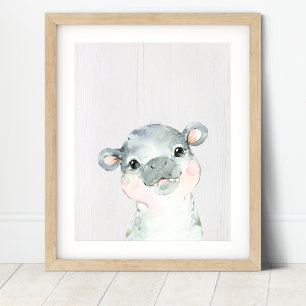 Impression d'art de nurserie Safari Hippopotame