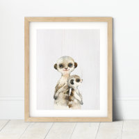 Impression d'art de nursery au meerkat aquarelle