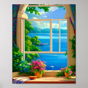 Impression d'art de paysage de retraite de scène d