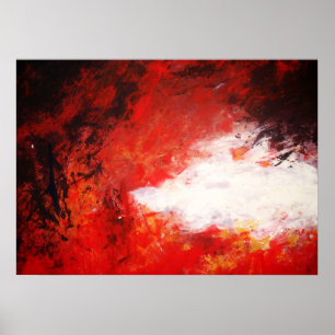 Impression d'art de peinture abstraite moderne rou