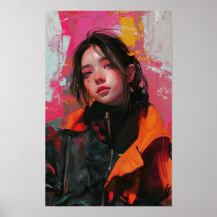 Impression d'art de portrait contemporain   Femme 