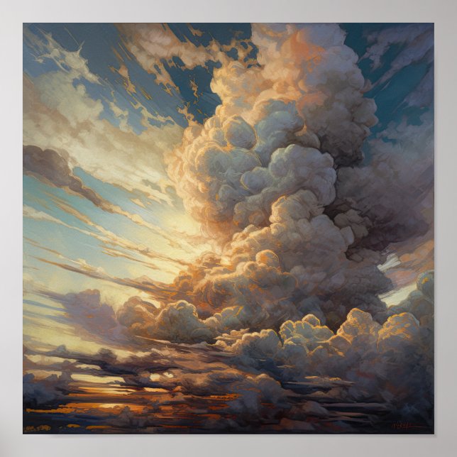 Impression d'art de poster Nuages à l'aube (Devant)