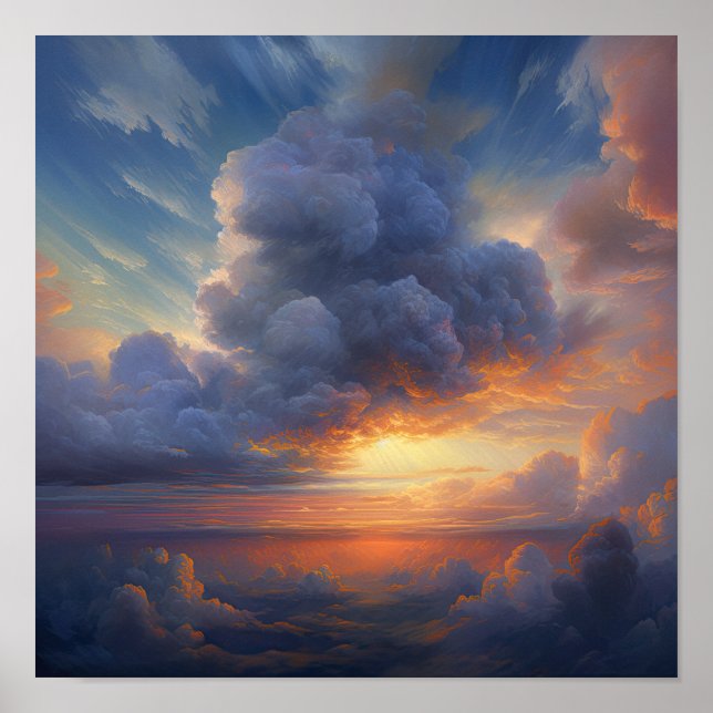 Impression d'art de poster Nuages à l'aube (Devant)