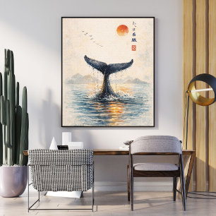 Impression d'art de queue de baleine   Affiche de 