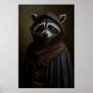 Impression d'art de Raton laveur Gothique Animal V