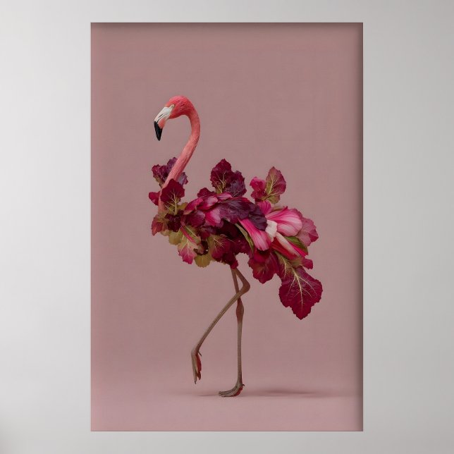 Impression d'art de salade de flamant rose – Illus (Devant)