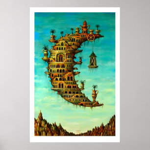 Impression d'art de Salvador Dali Vivre sur la Lun