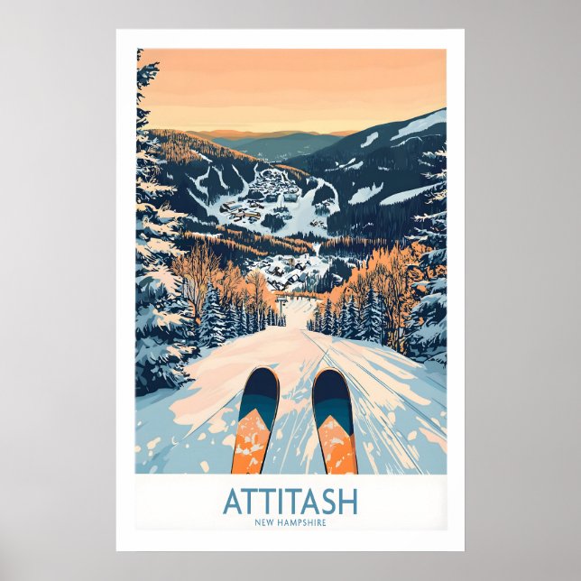 Impression d'art de ski Attitash 1 (Devant)