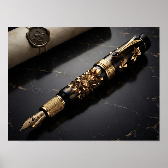 Impression d'art de stylo plume de luxe (Devant)