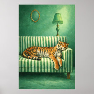 Impression d'art de Tigre Endormi Maximaliste Cham