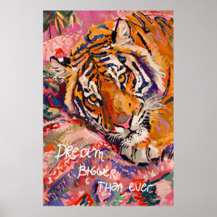 Impression d'art de tigre Rêve plus grand - Coloré
