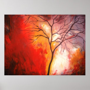 Impression d'art de toile de peinture d'arbre abst