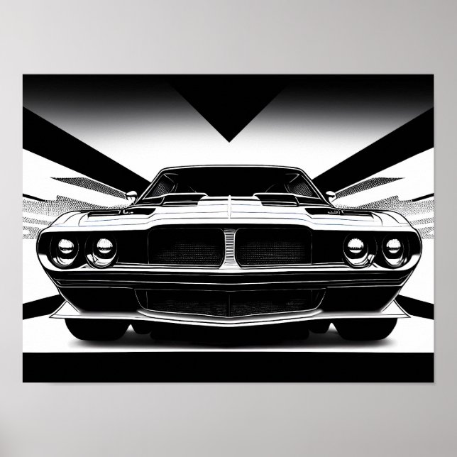 Impression d'art de voiture musculaire (Devant)