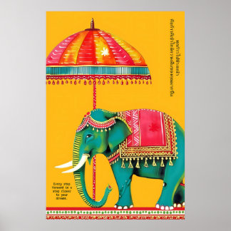 Impression d'art d'éléphant indien culturel Rajast