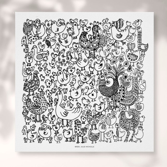 Impression d'art dessinée Oiseaux Noir et Blanc (Créateur téléchargé)
