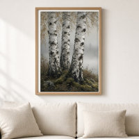 Impression d'art du brouillard du lac Birch