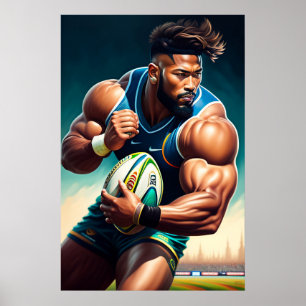 Impression d'art du joueur de rugby