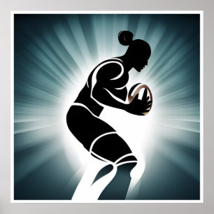Impression d'art du joueur de rugby