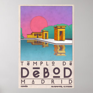 Impression d'art du monument de Madrid Templo De D