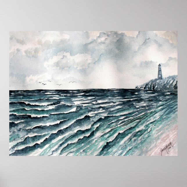impression d'art du phare maritime (Devant)