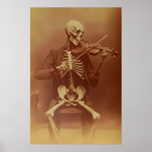 Impression d'art du violoniste squelette Accueil g