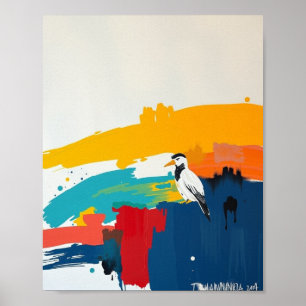 Impression d'art en ligne abstraite minimaliste