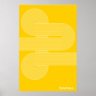 Impression d'art en ligne en courbe en S jaune Bau