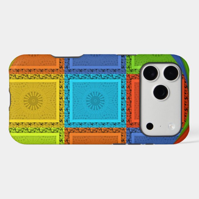 Impression d'art en spirale à carreaux (Verso (Horizontal))