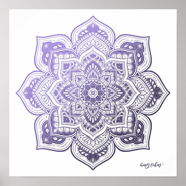Impression d'art fin Aster Mandala (Devant)
