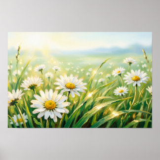 Impression d'art fine Champ de Marguerite Sauvage
