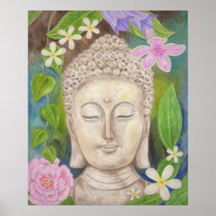 Impression d'art floral Bouddha