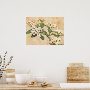 Impression d'art floral de fleurs d'arbre