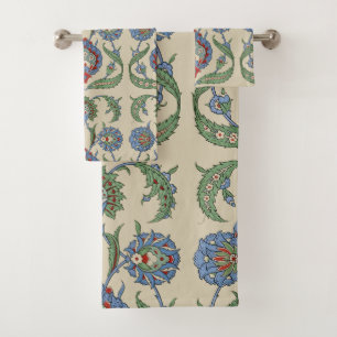 Impression d'art floral géométrique bleu rouge ara