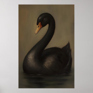 Impression d'art gothique de cygne noir Dark Acade