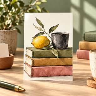 Impression d'art Livres et un citron