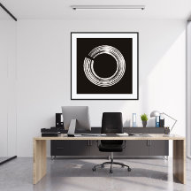 Impression d'art moderne minimaliste noir et blanc