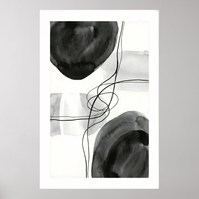 Impression d'art mural abstrait Cercles et lignes  (Devant)