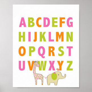 Impression d'art mural alphabetique pour la nurser