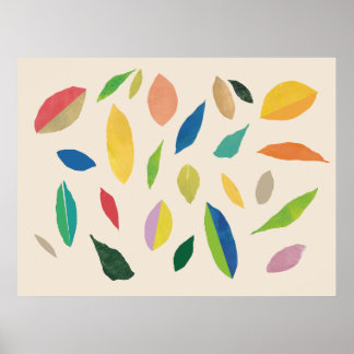 Impression d'art mural Cream Leaf Drop