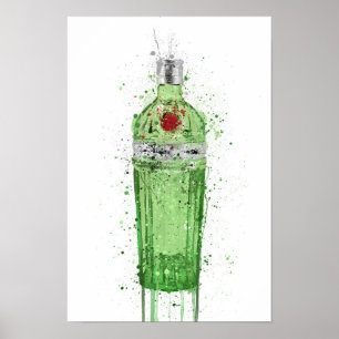 Impression d'art mural de bouteille de gin 'Emeral