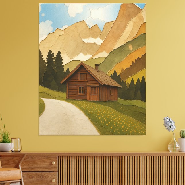 Impression d'art mural de cabane rustique de monta (Insitu(Salon))