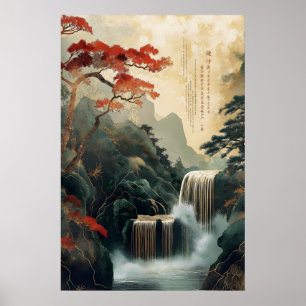 Impression d'art mural de cascade chinoise – Tradi