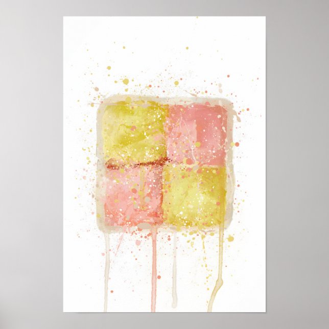 Impression d'art mural de gâteau 'Battenberg' (Devant)