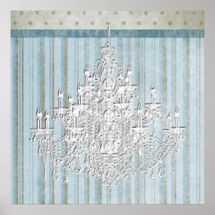 Impression d'art mural de lustre chic shabby beige