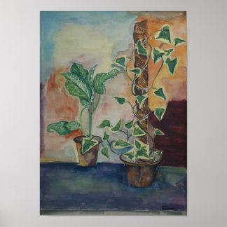Impression d'art mural de plantes botaniques intér