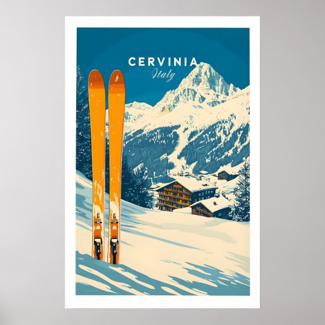 Impression d'art mural de ski Cervinia 1 (Devant)