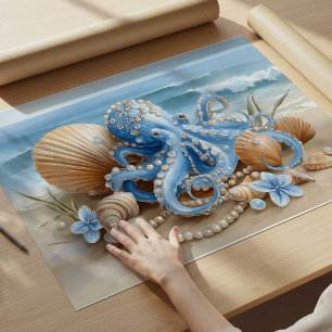 Impression d'art mural du Poulpe Bleu Côtiers Af